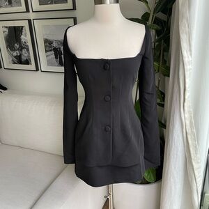Lovers + Friends Black Buttoned Dress